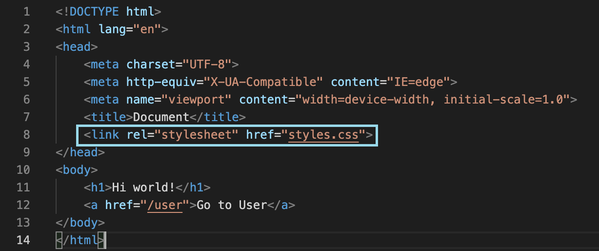 index with css