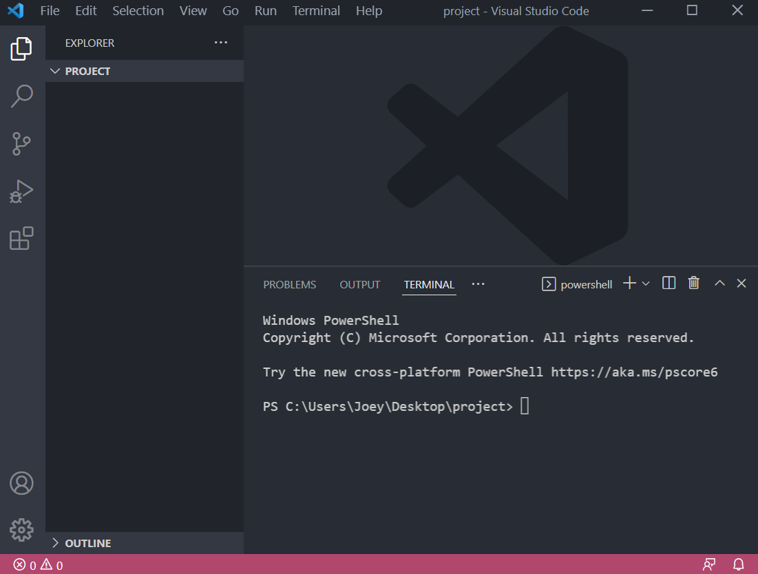 Screenshot of terminal